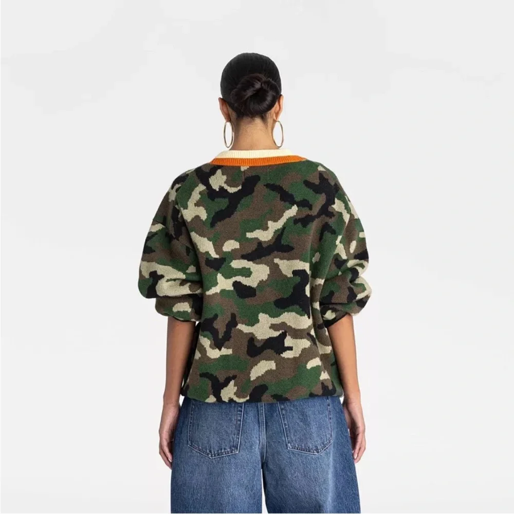 KBB by KAHLANA Women's 'The Slouchy Cardigan' - Olive Camo M - Picture 2 of 3